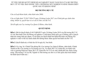 Quyết định 5609/QĐ-BYT 2019 Tiêu chí Phòng xét nghiệm vi sinh tham chiếu quốc gia về kháng sinh