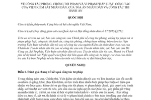 Nghị quyết 96/2019/QH14 phòng chống tội phạm và vi phạm pháp luật công tác của Viện kiểm sát