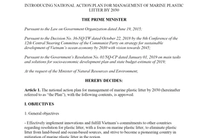 Quyết định 1746/QĐ-TTg 2019 Kế hoạch hành động quốc gia về quản lý rác thải nhựa đại dương