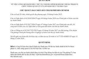 Quyết định 5070/QĐ-UBND 2019 thủ tục hành chính bị bãi bỏ thuộc Sở Giáo dục Hồ Chí Minh