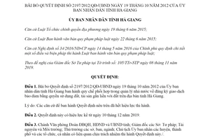 Quyết định 25/2019/QĐ-UBND bãi bỏ Quyết định 2197/2012/QĐ-UBND tỉnh Hà Giang