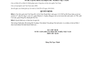 Quyết định 2140/QĐ-CTN 2019 cho thôi quốc tịch Việt Nam đối với bà Trần Thanh Huế