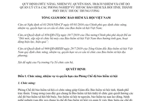 Quyết định 2133/QĐ-BHXH 2019 trách nhiệm chế độ quản lý phòng nghiệp vụ Bảo hiểm xã hội
