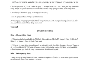 Circular 23/2019/TT-BNNPTNT providing instructions the Law on Animal Husbandry
