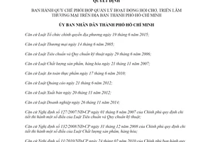 Quyết định 5117/QĐ-UBND 2019 quản lý hoạt động hội chợ triển lãm thương mại Hồ Chí Minh