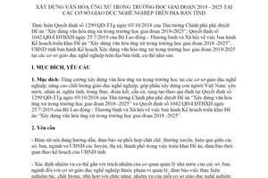 Kế hoạch 244/KH-UBND 2019 Xây dựng văn hóa ứng xử trong trường học Thừa Thiên Huế