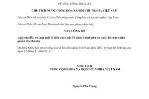 Lệnh công bố Luật Tổ chức Chính phủ và Luật Tổ chức chính quyền địa phương sửa đổi 2019