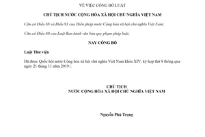 Lệnh công bố Luật Thư viện 2019