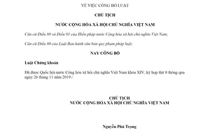 Lệnh công bố Luật Chứng khoán 2019