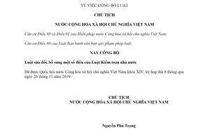 Lệnh công bố Luật Kiểm toán nhà nước sửa đổi