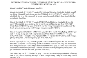 Kế hoạch 192/KH-UBND 2019 triển khai công tác phòng chống dịch bệnh gia súc gia cầm Hòa Bình