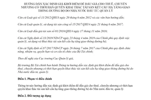 Thông tư 86/2019/TT-BTC giá khởi điểm để đấu giá quyền khai thác tài sản kết cấu hạ tầng giao thông