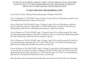 Quyết định 50/2019/QĐ-UBND bổ sung Quyết định 25/2017/QĐ-UBND giá dịch vụ trông giữ xe Đà Nẵng