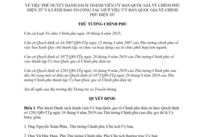 Quyết định 1737/QĐ-TTg 2019 danh sách thành viên Ủy ban Quốc gia về Chính phủ điện tử