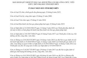 Quyết định 40/2019/QĐ-UBND quy định đào tạo bồi dưỡng cán bộ công chức viên chức tỉnh Điện Biên