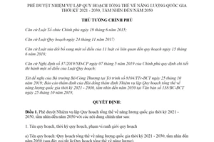 Quyết định 1743/QĐ-TTg 2019 Quy hoạch tổng thể về năng lượng quốc gia