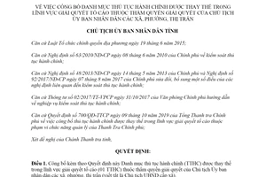 Quyết định 3113/QĐ-UBND 2019 công bố danh mục thủ tục hành chính lĩnh vực giải quyết tố cáo Huế