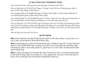 Quyết định 29/2019/QĐ-UBND quyền hạn và cơ cấu tổ chức Ban Quản lý Khu kinh tế Đồng Tháp