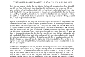 Chỉ thị 31/CT-TTg 2019 tăng cường giáo dục đạo đức lối sống cho học sinh sinh viên