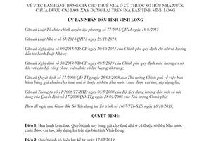 Quyết định 31/2019/QĐ-UBND bảng giá cho thuê nhà ở cũ thuộc sở hữu Nhà nước tỉnh Vĩnh Long