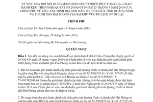 Nghị quyết 112/NQ-CP 2019 sửa đổi nội dung mảnh bản đồ theo Nghị quyết 26/NQ-CP