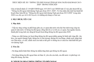 Kế hoạch 150/KH-UBND 2019 đề án Thông tin đối ngoại tỉnh Quảng Ngãi