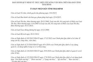 Quyết định 20/2019/QĐ-UBND quy định thực hiện nếp sống văn hóa tỉnh Thái Bình