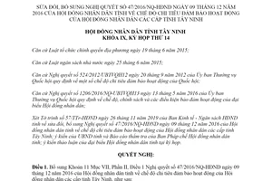 Nghị quyết 23/2019/NQ-HĐND chế độ chi tiêu đảm bảo hoạt động của Hội đồng các cấp Tây Ninh