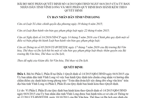 Quyết định 32/2019/QĐ-UBND bãi bỏ phần Quyết định Toàn dân xây dựng đời sống văn hóa Vĩnh Long