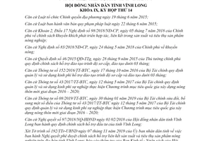 Nghị quyết 220/2019/NQ-HĐND liên kết sản xuất và tiêu thụ sản phẩm nông nghiệp tỉnh Vĩnh Long