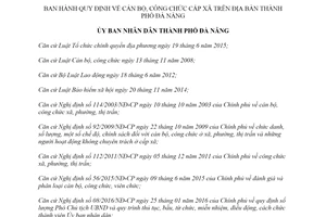 Quyết định 52/2019/QĐ-UBND quy định cán bộ công chức cấp xã thành phố Đà Nẵng