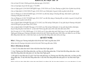 Nghị quyết 217/NQ-HĐND 2019 thông qua Chương trình phát triển đô thị tỉnh Vĩnh Long