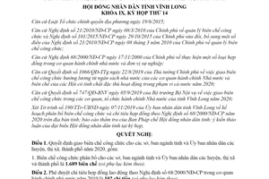 Nghị quyết 227/NQ-HĐND 2019 giao biên chế công chức chỉ tiêu hợp đồng lao động Vĩnh Long