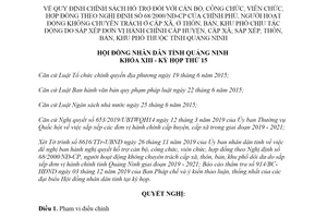 Nghị quyết 220/2019/NQ-HĐND hỗ trợ cán bộ người hoạt động không chuyên trách cấp xã Quảng Ninh