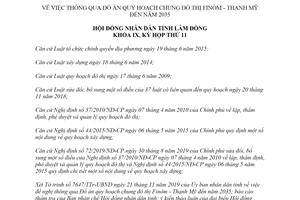 Nghị quyết 163/2019/NQ-HĐND thông qua quy hoạch chung đô thị Finôm Thạnh Mỹ tỉnh Lâm Đồng