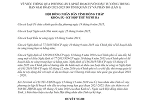 Nghị quyết 291/2019/NQ-HĐND phương án lập kế hoạch vốn đầu tư công trung hạn tỉnh Đồng Tháp