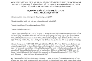 Nghị quyết 232/2019/NQ-HĐND mức giá dịch vụ khám bệnh không thuộc Quỹ Bảo hiểm Quảng Ninh