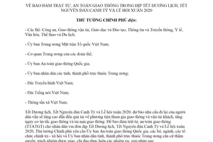 Công điện 1658/CĐ-TTg 2019 bảo đảm trật tự an toàn giao thông trong dịp Tết Canh Tý