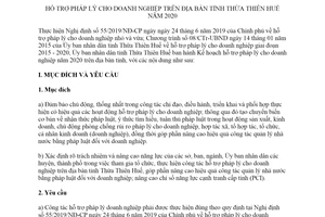 Kế hoạch 252/KH-UBND 2019 hỗ trợ pháp lý cho doanh nghiệp trên địa bàn tỉnh Thừa Thiên Huế