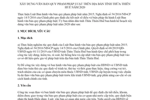 Kế hoạch 251/KH-UBND 2019 xây dựng văn bản quy phạm pháp luật trên địa bàn Thừa Thiên Huế