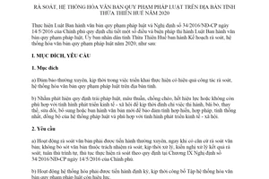 Kế hoạch 249/KH-UBND 2019 rà soát hệ thống hóa văn bản quy phạm pháp luật tỉnh Thừa Thiên Huế