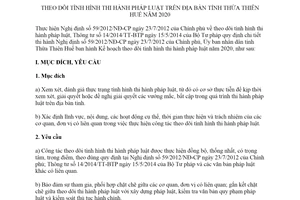 Kế hoạch 247/KH-UBND 2019 theo dõi tình hình thi hành pháp luật tỉnh Thừa Thiên Huế