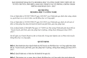 Quyết định 3682/QĐ-BKHCN 2019 phổ biến giáo dục pháp luật về phòng chống tham nhũng