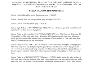 Quyết định 68/2019/QĐ-UBND phân cấp quản lý an toàn thực phẩm ngành Nông nghiệp Ninh Thuận