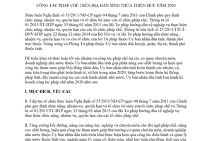 Kế hoạch 253/KH-UBND 2019 công tác pháp chế trên địa bàn tỉnh Thừa Thiên Huế