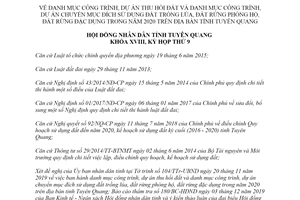 Nghị quyết 46/NQ-HĐND 2019 dự án chuyển mục đích sử dụng đất trồng lúa Tuyên Quang