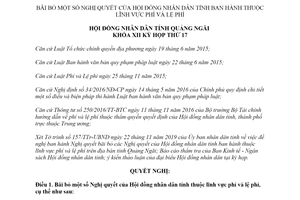 Nghị quyết 19/2019/NQ-HĐND bãi bỏ Nghị quyết thuộc lĩnh vực phí và lệ phí Quảng Ngãi
