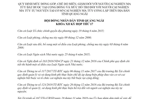 Nghị quyết 16/2019/NQ-HĐND chế độ miễn giảm cho người cai nghiện ma túy bắt buộc Quảng Ngãi