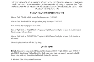Quyết định 48/2019/QĐ-UBND sửa đổi Quyết định quản lý chất lượng công trình xây dựng Quảng Trị