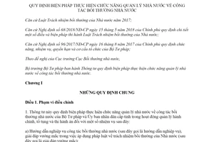 Thông tư 08/2019/TT-BTP thực hiện chức năng quản lý nhà nước về công tác bồi thường nhà nước